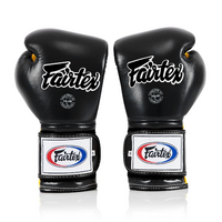 FAIRTEX - "Heavy Hitter" Mexican Style Boxing Gloves (BGV9) - Black/Yellow-14oz