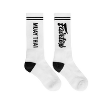 FAIRTEX Socks - White/Black - US9-10