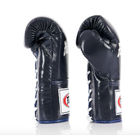 FAIRTEX - Professional Leather/Lace Up Fight Gloves (BGL6) - Navy/10oz
