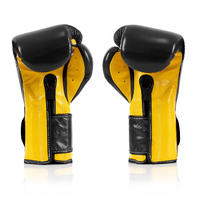 FAIRTEX - "Heavy Hitter" Mexican Style Boxing Gloves (BGV9) - Black/Yellow-14oz