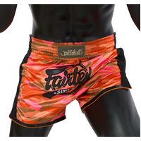 FAIRTEX - Orange Camo Slim Cut Muay Thai Boxing Shorts (BS1711) - Small