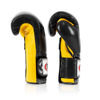 FAIRTEX - "Heavy Hitter" Mexican Style Boxing Gloves (BGV9) - Black/Yellow-14oz