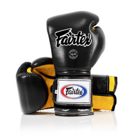 FAIRTEX - "Heavy Hitter" Mexican Style Boxing Gloves (BGV9) - Black/Yellow-14oz