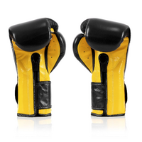 FAIRTEX - "Heavy Hitter" Mexican Style Boxing Gloves (BGV9) - Black/Yellow-14oz