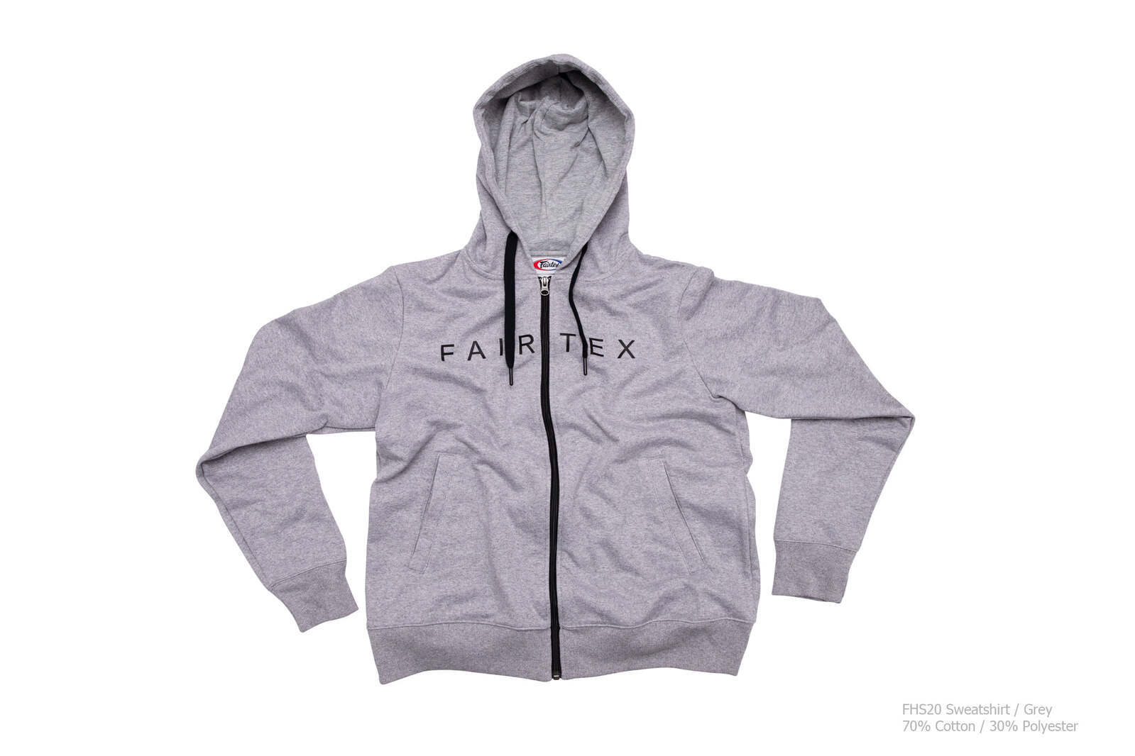 FAIRTEX - Sweatshirt Hoodie with Zip (FHS20) - Grey/Small