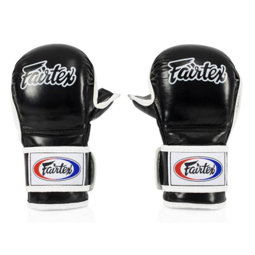 FAIRTEX - Double Wrist Wrap Closure MMA Sparrring Gloves (FGV15) - Black/Extra Large 